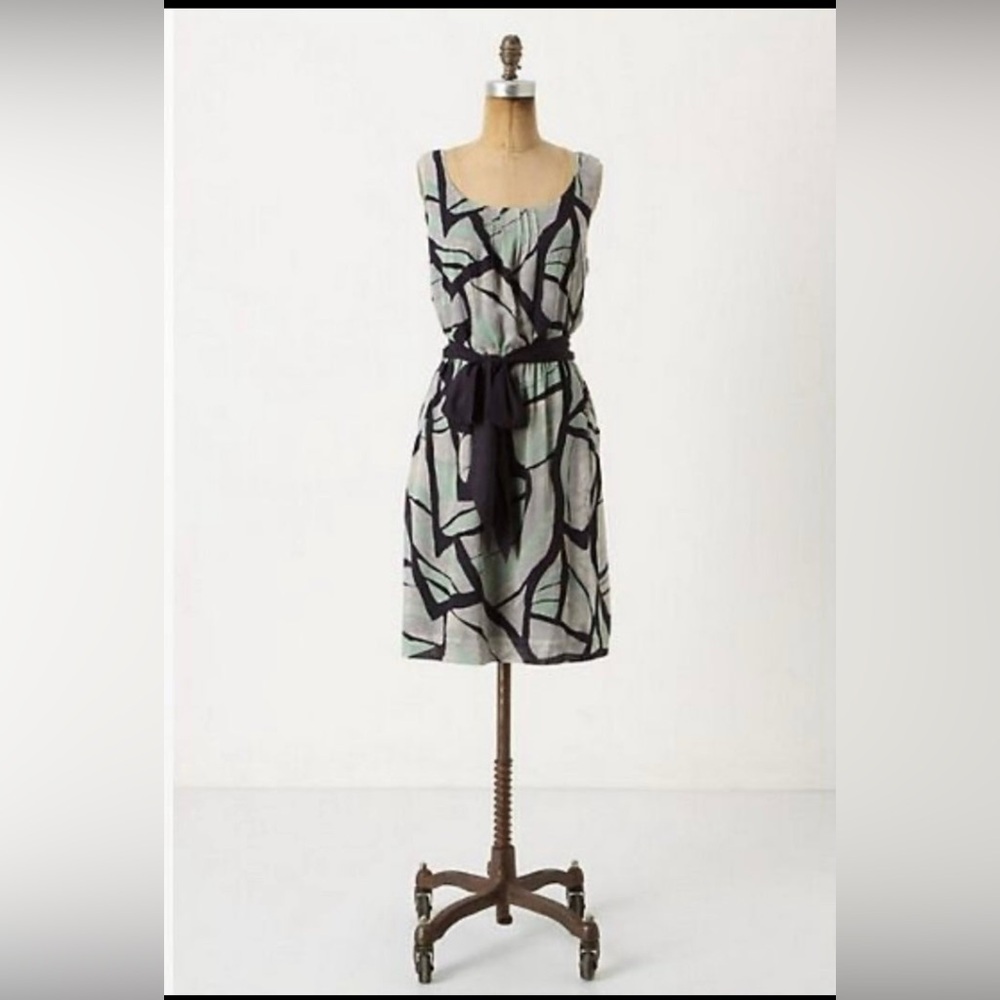 Anthropologie Odille Damselfly Belted Sleeveless Dress NWT sz S